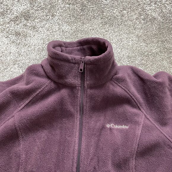 Columbia Jacket Adult Large Purple Soft Fleece Full Zip Pockets Hiking Outdoor - Picture 10 of 14